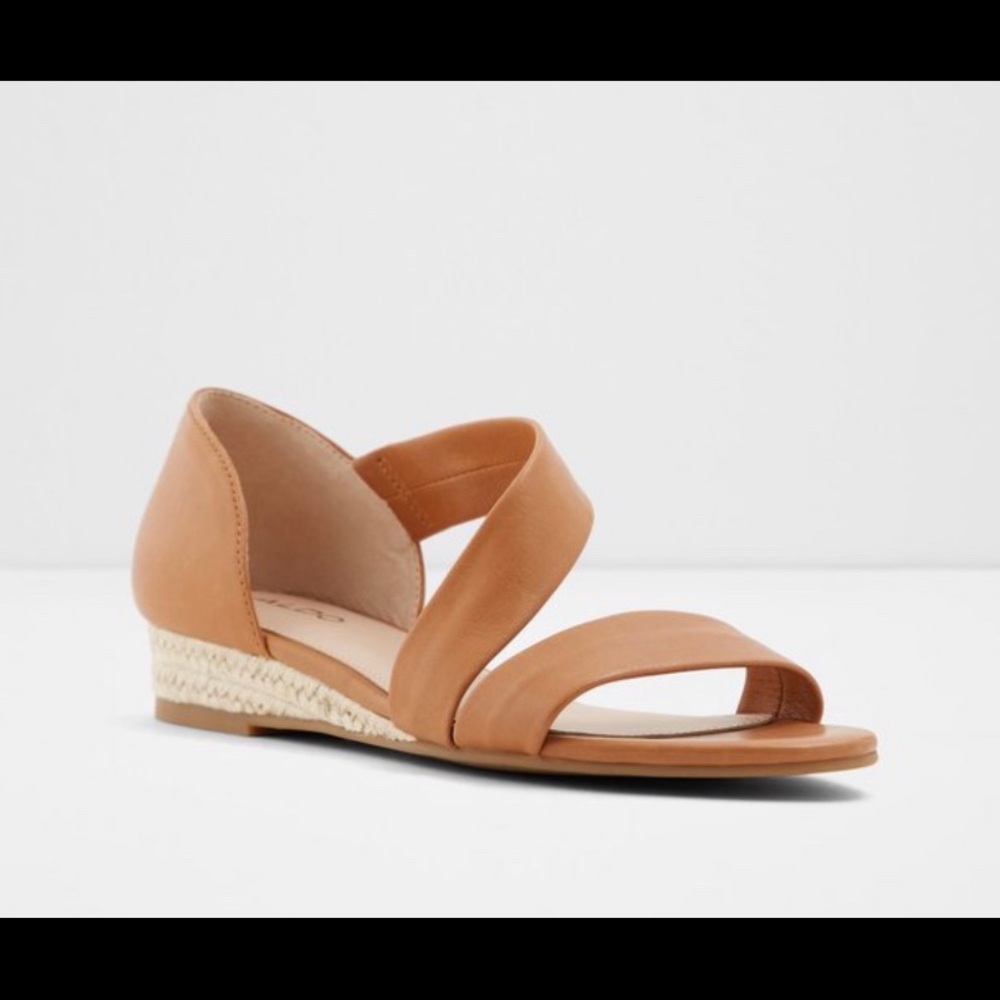 ALDO Leather Cognac Sandals Sz 8